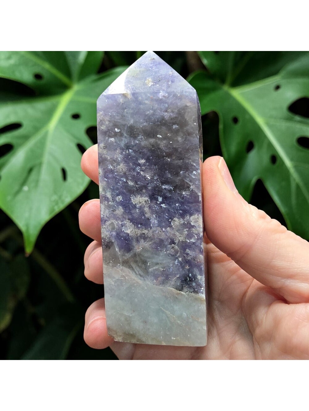 A111. RARE - Unicorn Stone 4" Natural Crystal Tower